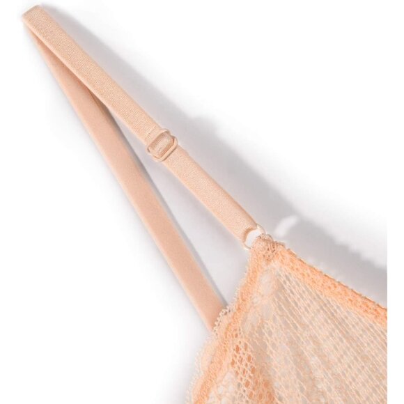 🆕 Women Cream Sexy Lace Cup Bra Balconette Mesh Underwired Demi Shelf Bralette - Picture 8 of 8